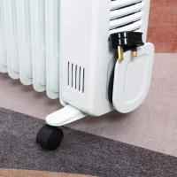 HOMCOM 2500W Digital Display Oil Filled Radiator, 11 Fin Portable Electric Heater with Timer, Adjustable Thermostat, Three Heat Settings, Safety Cut Off, Remote, White(m-9)