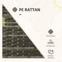 Outsunny 3 Pieces Rattan Bistro Set Balcony Furniture with Cushions, Storage Function - Mix-Grey(m-6)