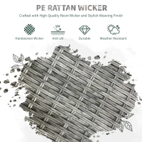 Outsunny Five-Pieces Rattan Dining Set - Light Grey(m-4)