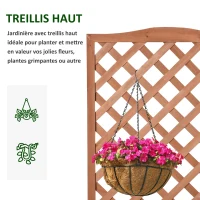 Outsunny Jardinière avec Treillis - bac à Fleurs - dim. 70L x 28l x 117H cm - Fond à Lattes - Bois Sapin pré-huilé(m-5)