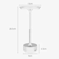 HOMCOM Cordless Table Lamp, Touch LED Desk Lamp with 4000mAh Rechargeable Battery, 3 Colour, for Bedroom Living Room, Silver(m-3)