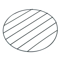 Outsunny Metal Firepit Bowl Outdoor Round Fire Pit w/ Lid, Log Grate, Poker for Backyard, Camping, BBQ, Bonfire, Wood Burning Stove, 56 x 56 x 45cm, Black(m-8)