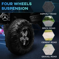 HOMCOM 12V Licensed Mercedes-Benz Unimog, Kids Electric Ride on Car, with Remote Control, Horn, Light, MP3 - Black(m-4)
