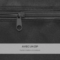 SPORTNOW Housse de table de tennis de table ping-pong avec fermeture éclair anti-UV et housse imperméable Noir(m-6)