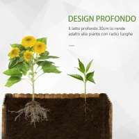 Outsunny Fioriera da Giardino Rettangolare per Interni ed Esterni, in Legno di Abete, 80x33x30 cm, color Legno(m-4)