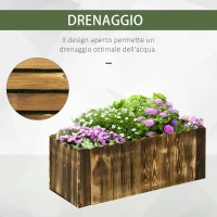 Outsunny Fioriera da Giardino Rettangolare per Interni ed Esterni, in Legno di Abete, 80x33x30 cm, color Legno(m-7)