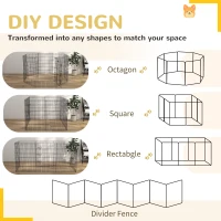 PawHut 8 Panel DIY Dog Pen with Door, for Dogs, Small Animals, Indoor/Outdoor Use, 91cm High(m-4)
