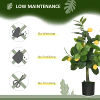 HOMCOM Set of 2 Artificial Plants, Lemon and Orange Tree with Pot, for Home Indoor Decor, 60cm(m-5)