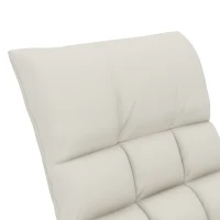 HOMCOM Fauteuil à bascule, fauteuil allaitement repose-pieds et dossier réglables capacité 120 kg 60 x 134 x 70 cm crème(m-7)