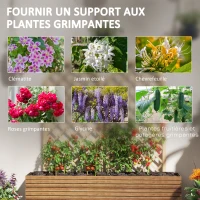 Outsunny Lot de 2 treillis en bois - panneau arc pour plantes grimpantes - dim. un panneau : 60L x 120H cm(m-4)