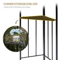 Outsunny 3(m) x 3(m) Garden Gazebo, Double Roof Outdoor Gazebo Canopy Shelter with Netting, Solid Steel Frame for Garden, Lawn, Backyard and Deck(m-6)