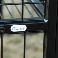 PawHut Gallinero para Exterior de Acero Jaula para 6-10 Gallinas con Toldo Corral de Alambre Independiente Nido Múltiples Puertas y Plataforma 200x165,5x103 cm Negro y Azul(m-8)