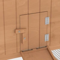 PawHut Clapier cage à lapins rongeurs 2 étages tiroir déjection enclos extérieur amovible toit ouvrant 158L x 58l x 68H cm bois massif pin(m-5)