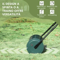 Outsunny Rullo per Prato da 30L di Capacità con Lama Raschiante, in Metallo, 102x50x30 cm, Verde Scuro(m-6)