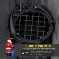 Outsunny  Babbo Natale Gonfiabile con Luci LED Bianche e Gonfiatore Incluso, 146x77x238 cm(m-4)