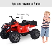 HOMCOM Vehículo Eléctrico de Batería para Niños +3 Años con Bontones Musicales con MP3 con Luces Doble Carga 30kg 118x80x80cm(m-6)