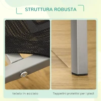 PawHut Lettino per Cani Rialzato con Seduta Traspirante, in Metallo e Tessuto, 90x65x20 cm, Nero e Argento(m-5)
