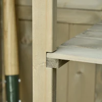 Outsunny Armoire de Jardin abri Jardin Remise pour Outils sur Pied dim. 87L x 47l x 160H cm 2 étagères Portes persiennes Toit bitumé étanche Bois pin Autoclave sable(m-9)