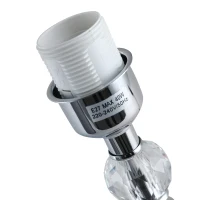 HOMCOM Crystallite Table Lamp w/ Fabric Lampshade Switch Beautiful Glass Elegant Reflective Home Bedroom Furnishing Freestanding(m-7)