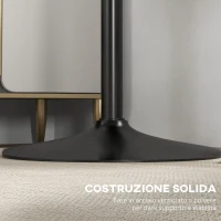 HOMCOM Tavolo Alto da Bar Moderno Rotondo con Base in Acciaio e Piano in MDF, Ø70x102cm, Nero(m-6)