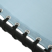 Outsunny Folding Sun Lounger Beach Chaise Chair Garden Cot Camping Recliner with 4 Position Adjustable, Baby Blue(m-9)
