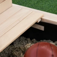 Outsunny Arenero Infantil con Toldo Ajustable en Altura 2 Bancos y Respaldos Desmontables para Patio 106x106x115 cm Natural(m-9)