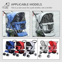 PawHut Dog Stroller with Rain Cover for Small Miniature Dogs, Folding Pet Pram with Cup Holder, Storage Basket, Reflective Strips, Grey(m-8)