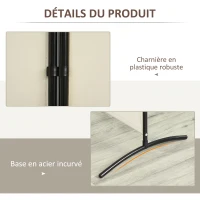 HOMCOM Paravent 3 panneaux dim. 2,53L x 0,5l x 1,82H m Store latéral Brise-Vue paravent sur Pied séparateur métal Polyester(m-6)