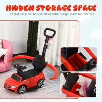 HOMCOM Compatible for Ride On Push Car w/ Storage Handle Steering Wheel Horn Footrest Cup Holder for Toddler Baby 12 - 36 Months Red Mercedes-Benz AMG C63(m-6)