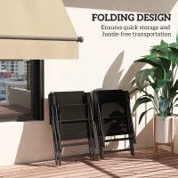 Outsunny Set of Four Folding Outdoor Chairs - Black(m-5)