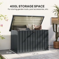 Outsunny 400L Galvanised Steel Garden Storage Box(m-3)