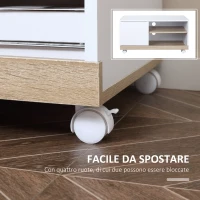 HOMCOM Carrello Porta TV con 1 Anta e Vani Aperti, Mobile per TV fino 42'' con Ruote, 80x45x39.5cm(m-6)
