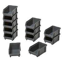 DURHAND Estantería de Almacenaje para Pared 33 Piezas con Cajas de 2 Tamaños Diferentes Ideal para Tornillos 37,5x18x63 cm Rojo(m-9)