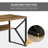 HOMCOM Computer Desk Writing Desk Home Office PC Laptop Workstation with Storage Shelf 120 x 60 x 76cm Black Brown Wood Effect(m-5)