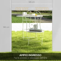 Outsunny Set 2 Pareti per Gazebo 3x3 m e 3x6m con Finestre e Tende Avvolgibili, 295x195cm, Bianco(m-5)