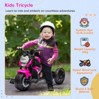 AIYAPLAY Motorcycle Design, 3 in 1 Toddler Trike, Sliding Car, Balance Bike with Headlight, Music, Horn, Pink(m-4)