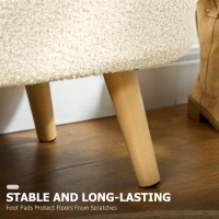 HOMCOM Teddy Fleece Storage Ottoman - Cream White(m-6)