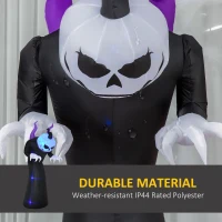 Outsunny 7ft Inflatable Halloween Ghost with Horns, Blow-Up Outdoor LED Display with Flame Effect for Garden, Lawn, Party, Holiday(m-5)