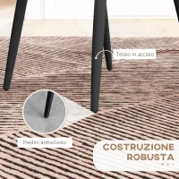 HOMCOM Set 4 Sedie da Cucina in Tessuto Effetto Velluto Grigio con Design Salvaspazio, 46x56x86 cm(m-6)