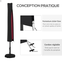 Outsunny Lot de parasol de jardin et housse de protection parasol inclinable Ø 3 m housse avec fermeture éclair et cordon(m-7)