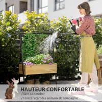 Outsunny Jardinière sur pieds avec étagère inférieure et treillis filet pour plantes et fleurs - dim. 80L x 30l x 125H cm(m-4)