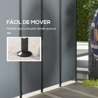 Outsunny Biombo de 4 Paneles Separador de Ambientes Plegable 223x170 cm Biombo Exterior para Terraza Patio Jardín Gris Oscuro(m-5)