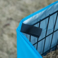 PawHut Gallinero para Exterior de Acero Jaula para 6-10 Gallinas con Toldo Corral de Alambre Independiente Nido Múltiples Puertas y Plataforma 200x165,5x103 cm Negro y Azul(m-9)