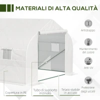 Outsunny Serra per Orto 6x3x2m con 8 Finestre e Porta Avvolgibile, in Acciaio e PP, Verde(m-4)