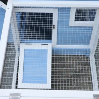 PawHut Gabbia per Galline Ovaiole con Zona Corsa e Vassoio di Nidificazione Rimovibile, Pollaio da Giardino in Legno con Tetto Impermeabile, 180x91x79 cm(m-8)