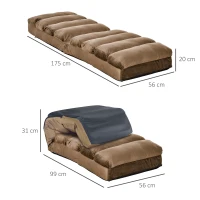 HOMCOM Floor Sofa Bed Folding Adjustable Floor Lounger Sleeper Futon Mattress Seat Chair, Brown(m-3)