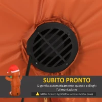HOMCOM Omino Pan di Zenzero Gonfiabile 183cm, Luci LED Integrate, Decorazione Natalizia da Esterno(m-5)
