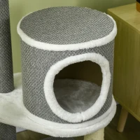 PawHut Cat Tree for Indoor Cats, Cat Tower with Scratching Posts, Multi-level Kitten Climbing Tower, 124cm(m-7)