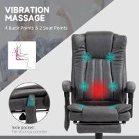 Vinsetto Six-Point Massage Chair, with Heat and Footrest - Dark Grey(m-4)