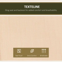 Outsunny 2 Seater Swing Chair Garden Swing Seat with Adjustable Canopy, Steel Frame, Breathable Mesh, Middle Table, Cup Holders for Outdoor Patio Balcony, Beige(m-5)